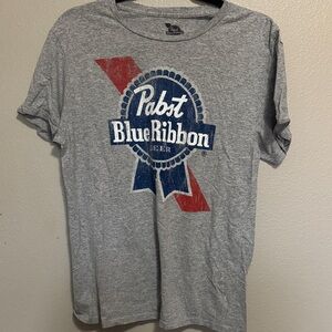 Pabst Blue Ribbon Gray Short Sleeve Tee
